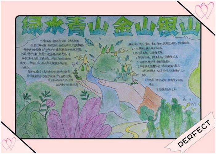 绿水青山就是金山银山的主题手抄报