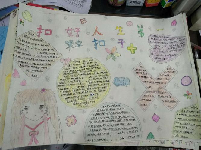 7年级7班的手抄报 《人生的第一粒扣子》