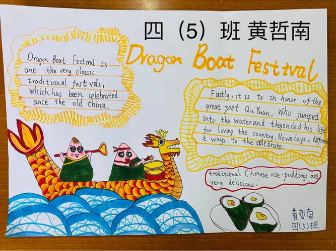 端午节英语手抄报简单漂亮四年级