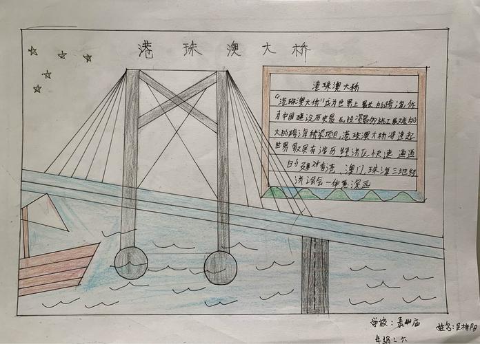 港珠澳大桥 国之重器 201班手抄报展示