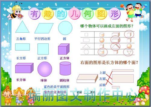 有趣的几何图形的认识小学生电子小报成品数学手抄报板报模板 79