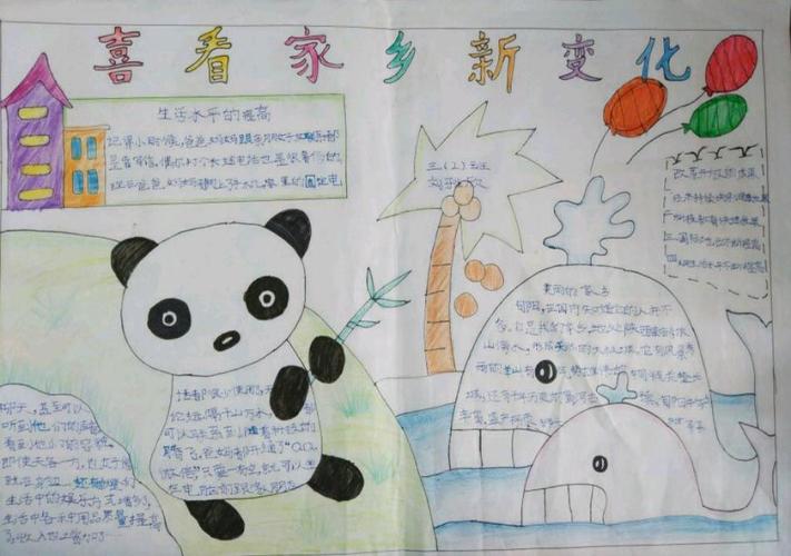 细看家乡新变化手抄报改革开放40年成果展