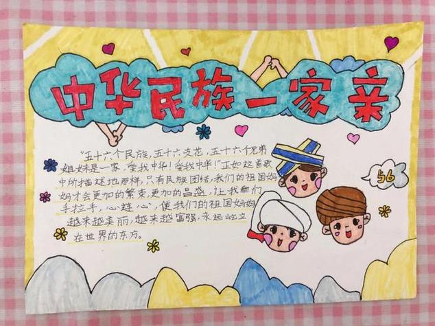 民族团结一家亲手抄报简单又漂亮初中民族团结一家亲手抄报