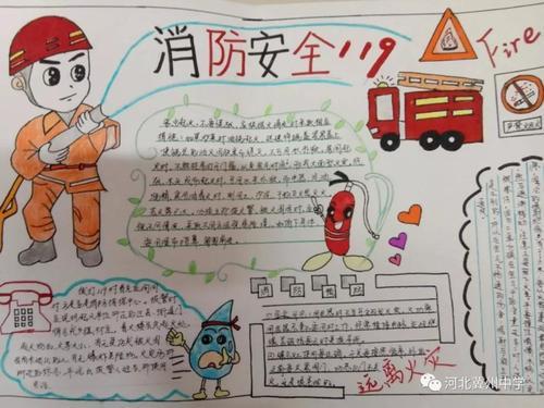 冀中教育处组织以消防安全为主题手抄报活动