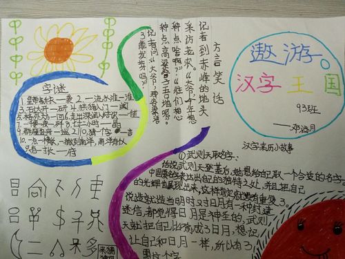遨游汉字王国手抄报