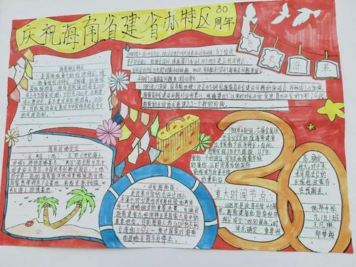 永远在路上--保亭中学纪念海南建省创办经济特区30周年历史手抄报