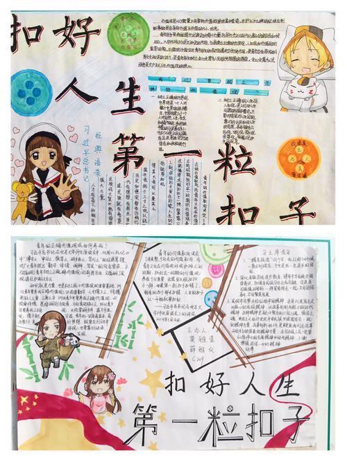 扣好人生第一粒扣子手抄报素材扣好人生第一粒扣子手抄报