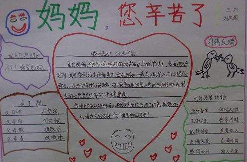 小学生感恩母亲节手抄报版面设计图大全