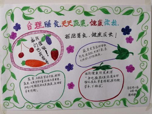 均衡营养天天蔬果健康你我手抄报 安全你我他手抄报