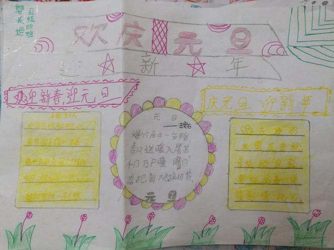 庆元旦 迎新年 姜营小学一四班优秀手抄报展示