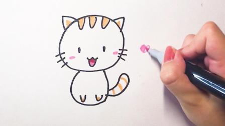 教你画萌萌的小猫咪 画在手抄报手账本上吧