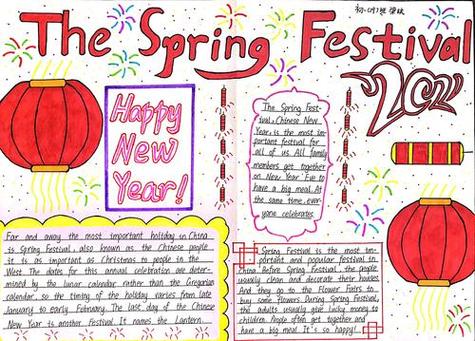 2024年七年级学生英语手抄报the spring festival