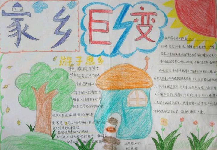 细看家乡新变化手抄报改革开放40年成果展