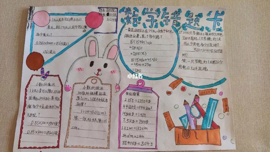 四年级数学纠错手抄报