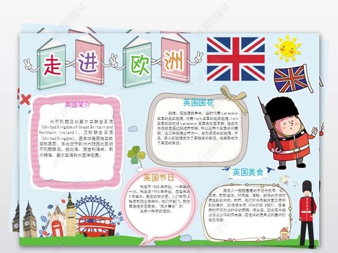走进英国小报旅游旅行手抄报欧洲电子小报下载-编号19081011-地理手
