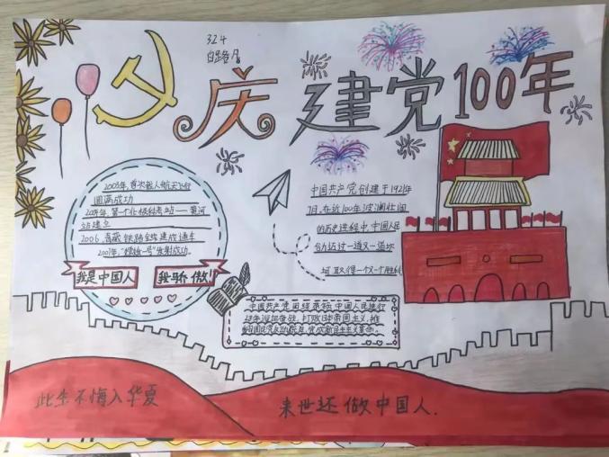 建党100周年手抄报简单好画