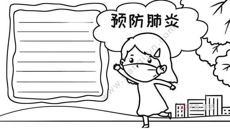 简笔画手抄报疾病预防手抄报第七中学吴忠三中分校预防新型冠状病毒