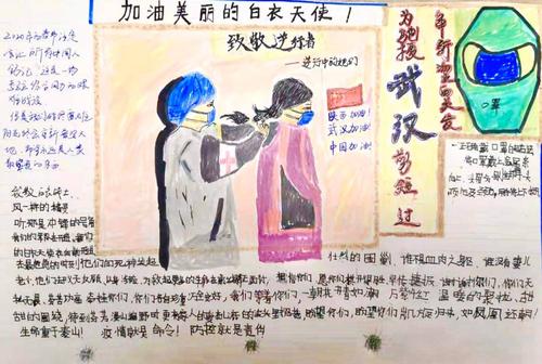 向医护人员致敬手抄报2024白衣天使加油手抄报图片