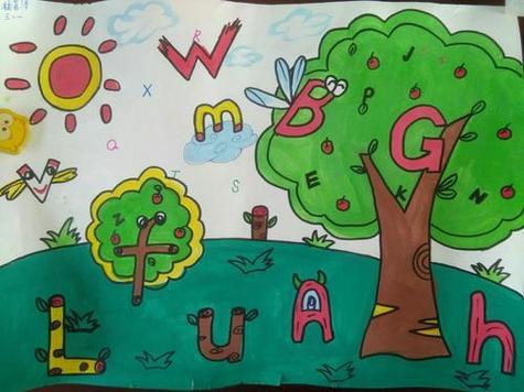 abcd等字母大集合三年级四班26个英文字母手抄报十佳作品展示三年级