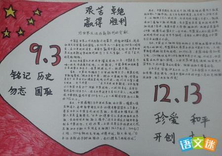 纪念南京大屠杀手抄报图片设计2024