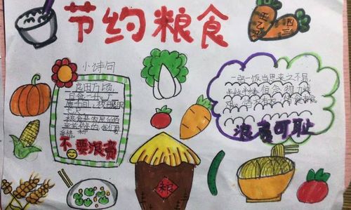 记淄川区商城路小学四年级三班 节约粮食 手抄报活动