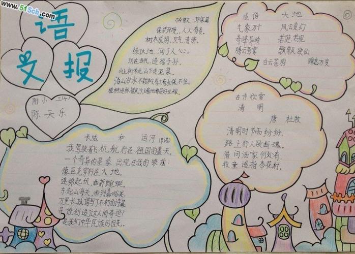 小学五年级语文手抄报图片