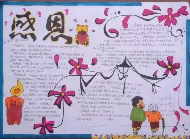 中小学感恩节手抄报黑板报大全 品味节日内涵 点滴恩情深深祝福
