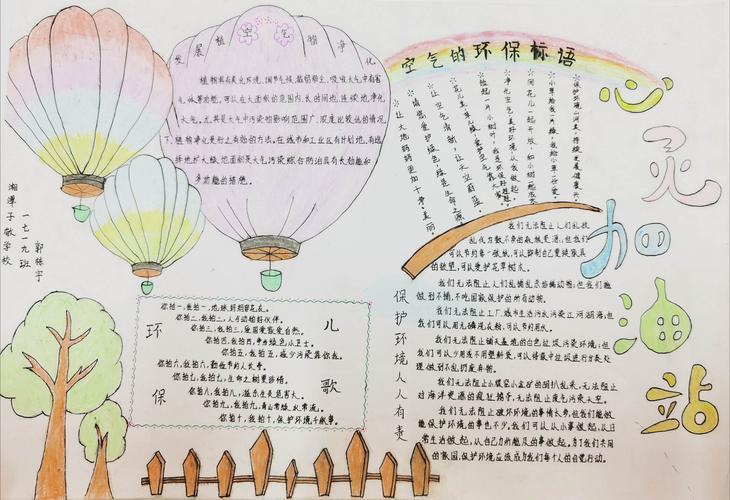 还我新鲜空气的手抄报 手抄报版面设计图