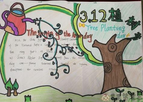 三年级英语植树节画手抄报三年级英语手抄报