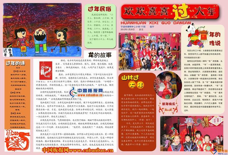 春节手抄报图片 黑板报 欢欢喜喜过大年