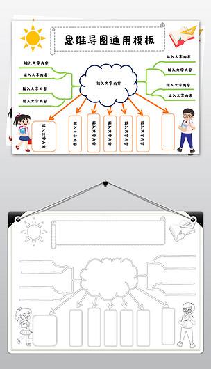 word简单好看思维导图手抄报空白模板