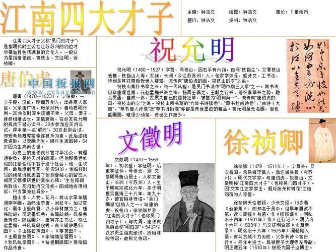 关于唐伯虎的手抄报手抄报简单又漂亮 关于唐伯虎的手抄报手抄报简单又漂亮