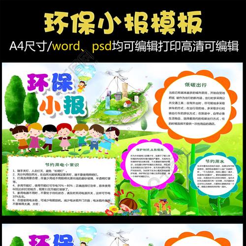 绿色环保小报节约用水手抄报电子小报word小报