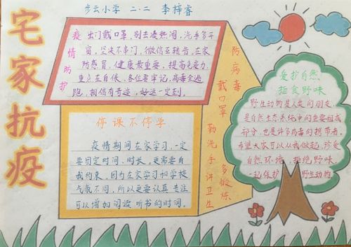 宅家抗疫 手抄报活动