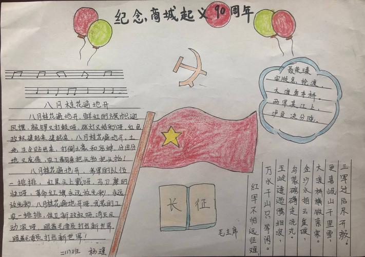 忘初心牢记使命 红色文化代代传承 纪念商城起义90周年主题手抄报
