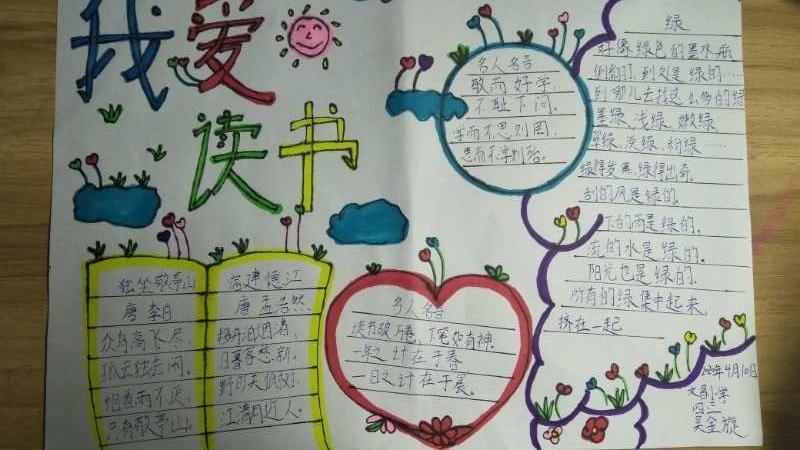 东城街道文昌小学四年级三班读书节阅读手抄报优秀作品展示