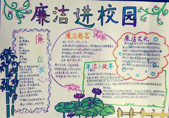 廉洁文化进校园优秀手抄报作品欣赏