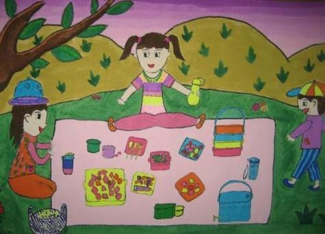 画第一次野餐的手抄报安全第一手抄报