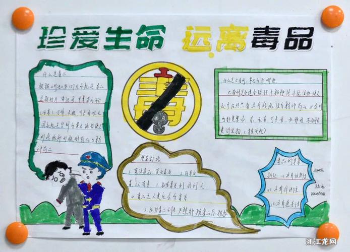 小学生珍爱生命远离毒品禁毒手抄报图片6张