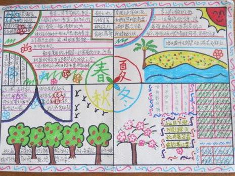 四季之美简单手抄报四季手抄报