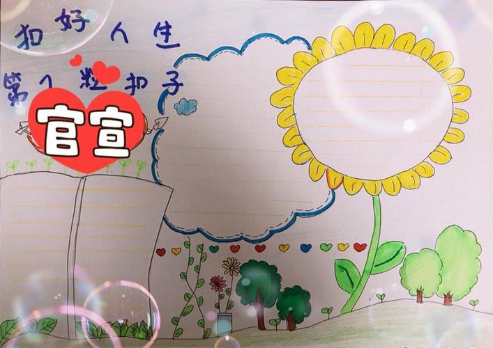 扣好人生的第一粒扣子手抄报