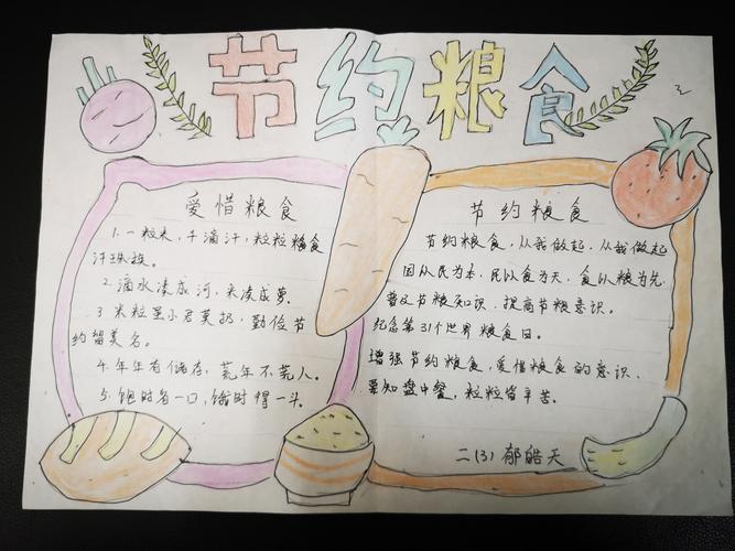 节约粮食 从我做起 官墩中心小学手抄报集锦