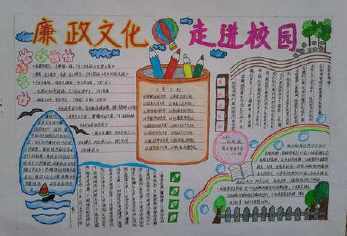 大学生营养知识进校园手抄报廉洁进校园手抄报