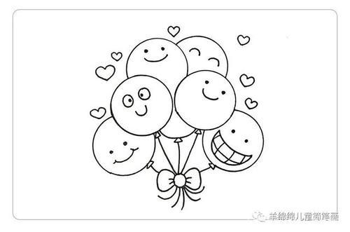 画爱心气球简笔画可爱直线创意简笔画气球热气球简笔画手抄报手抄报