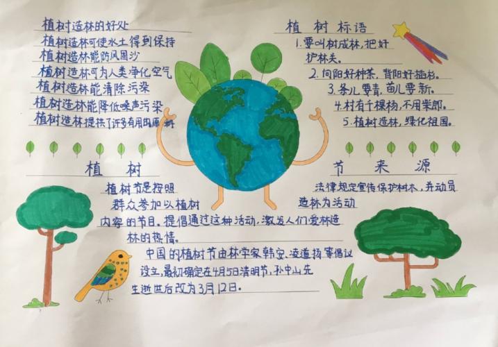 保护花草树木手抄报图片大全小学生保护环境让世界绿起来手抄报模板