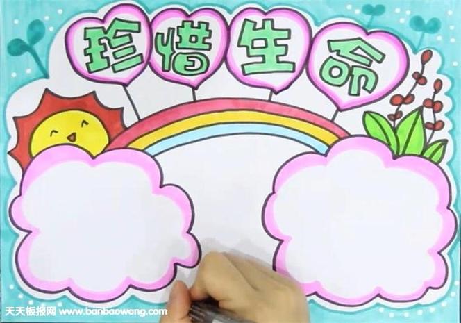 防疫情爱生命主题手抄报珍爱生命手抄报