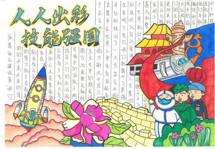 人人出彩技能强国手抄报 人人出彩技能强国手抄报