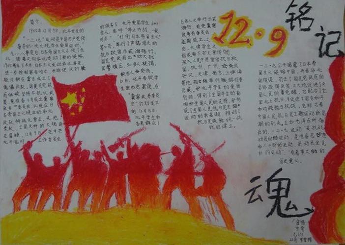 纪念12.9运动手抄报 中国人不能忘记的历史