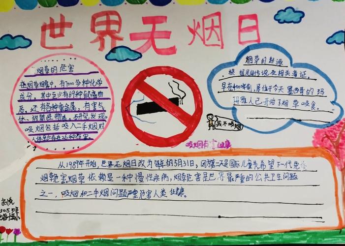 305班 世界无烟日 手抄报