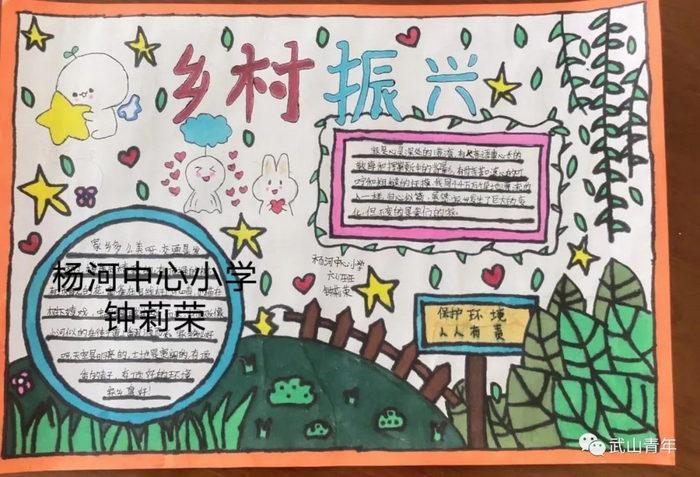 脱贫奔小康黑白线描涂色空白中小学生手抄报模板走进乡村简单手抄报